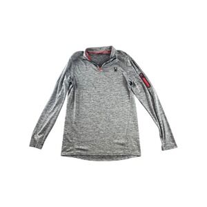 Spyder Active‎ Mens Long Sleeve Quarter Zip Pullover Gray Heather Performance M